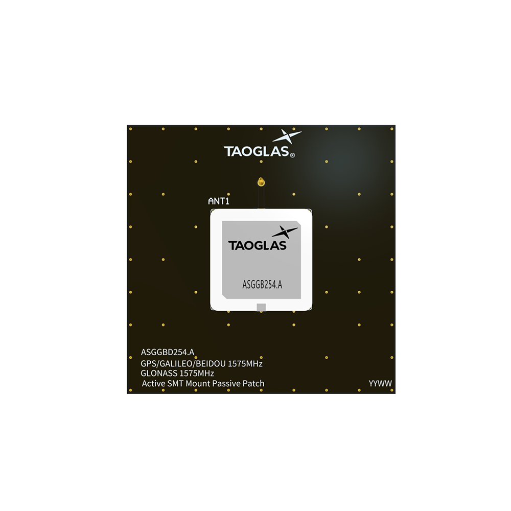 ASGGBD254.A Antenna GNSS SMD/SMT mount 25mm patch Evaluation Board for Navigation, Commercial Transportation, Asset Tracking