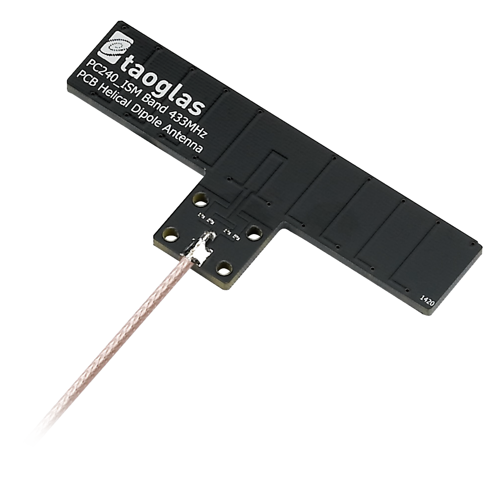 PC240.09.0300K Antenna Low-Profile ISM, LoRa 433MHz adhesive/screw mount MMCX(M) RA 30cm for Wireless Alarm Devices, Home Security & Alarm, Home Automation, Metering