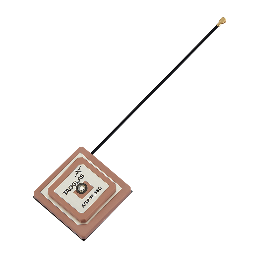 AGPSF.36G.07.0100C Antenna Active Dual-Band GNSS embedded stacked patch I-PEX MHFHT 10cm for UAVs and Robotics, E-Mobility and E-Scooters, Precision Agriculture, Navigation