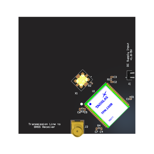 AHPD5354A Antenna Dual-Feed GNSS evaluation board
