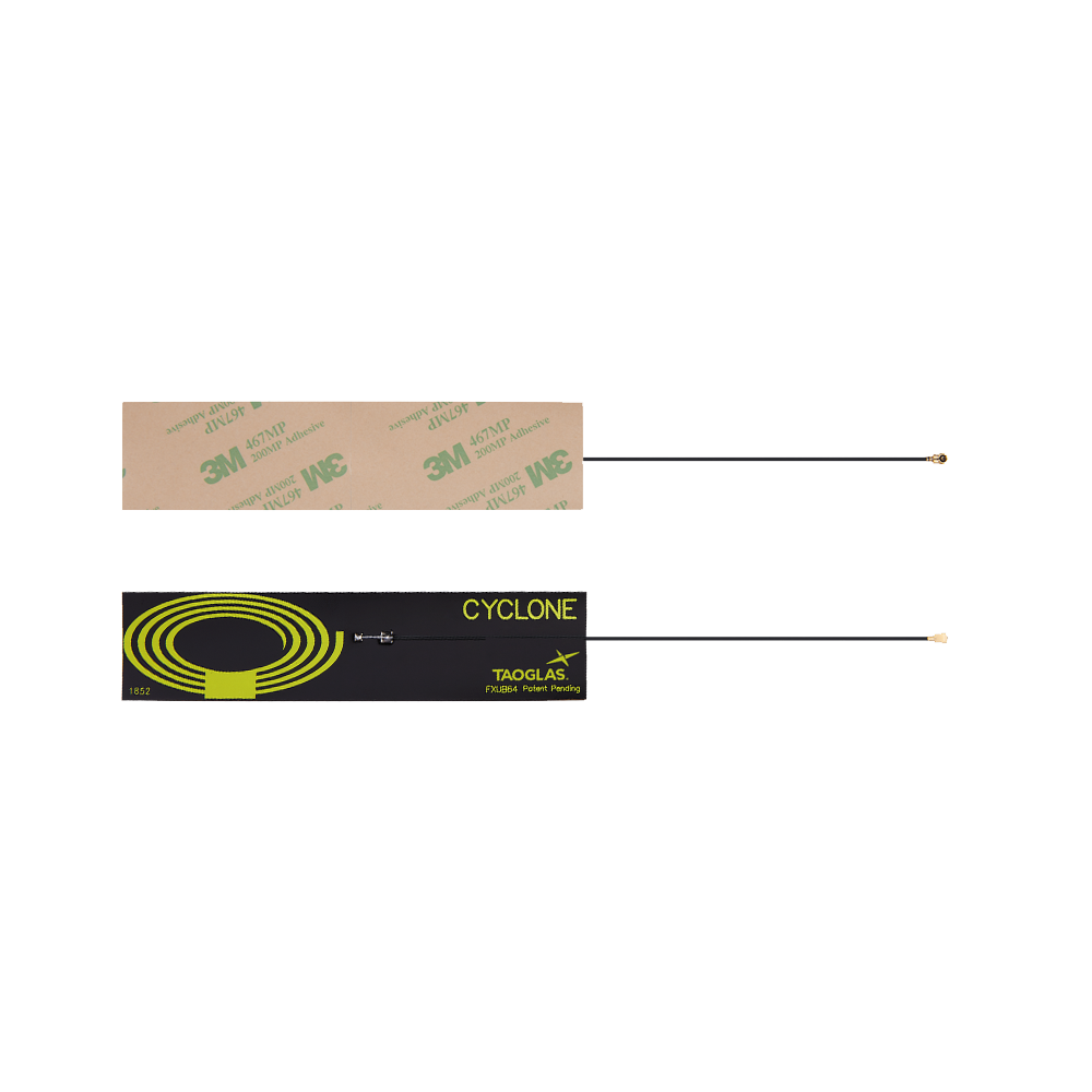 FXUB64.18.0150A Antenna Wideband 5G, 4G/LTE, Wi-Fi, ISM, Cat-M, NB-IoT adhesive flex PCB Cyclone I-PEX MHF I 15cm